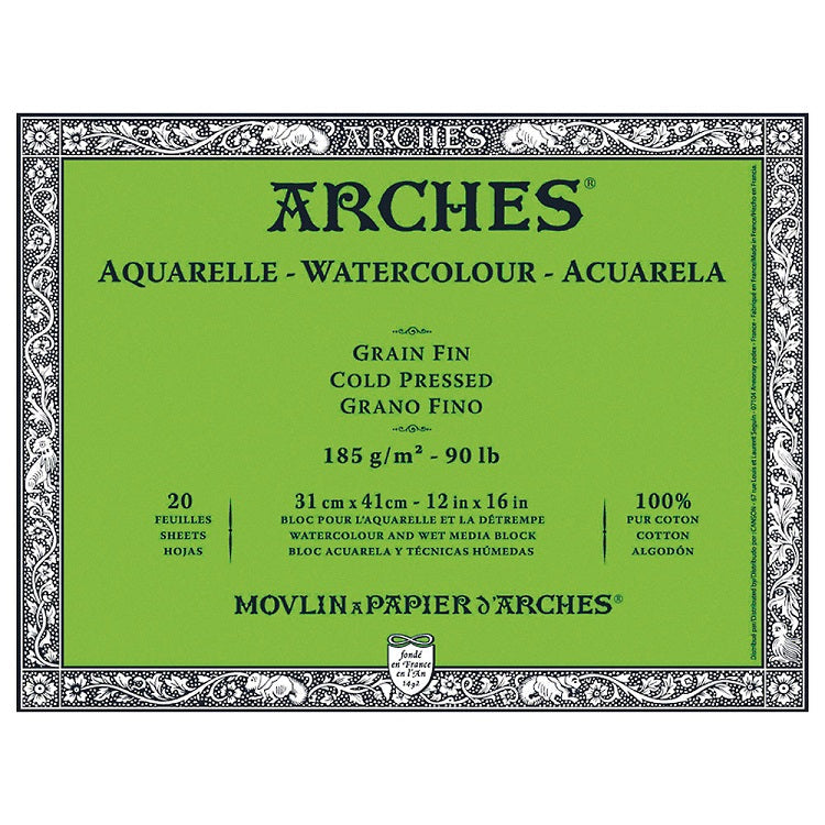 Μπλοκ ARCHES® Aquarelle Watercolour Cold Pressed | διαλέξτε μέγεθος