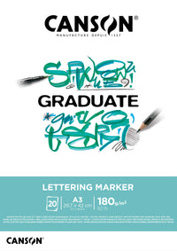 Μπλοκ Canson Graduate Lettering Marker 180 g/m² - 20 φύλλα, A3 κολλητό