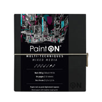 Μπλοκ χαρτιών CLAIREFONTAINE Paint'On μαύρο 250 g/m² - 32 φύλλα (A5 – 14 x 14 cm)