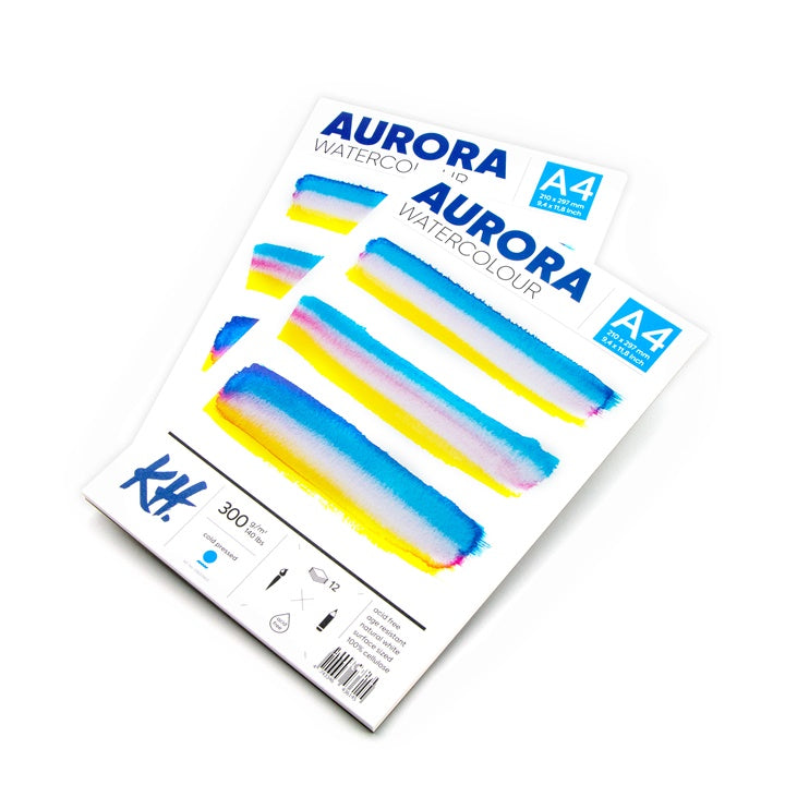 Μπλοκ για χρώματα ακουαρέλας AURORA cold press A5 - 12 φύλλα | διάφορες μορφές