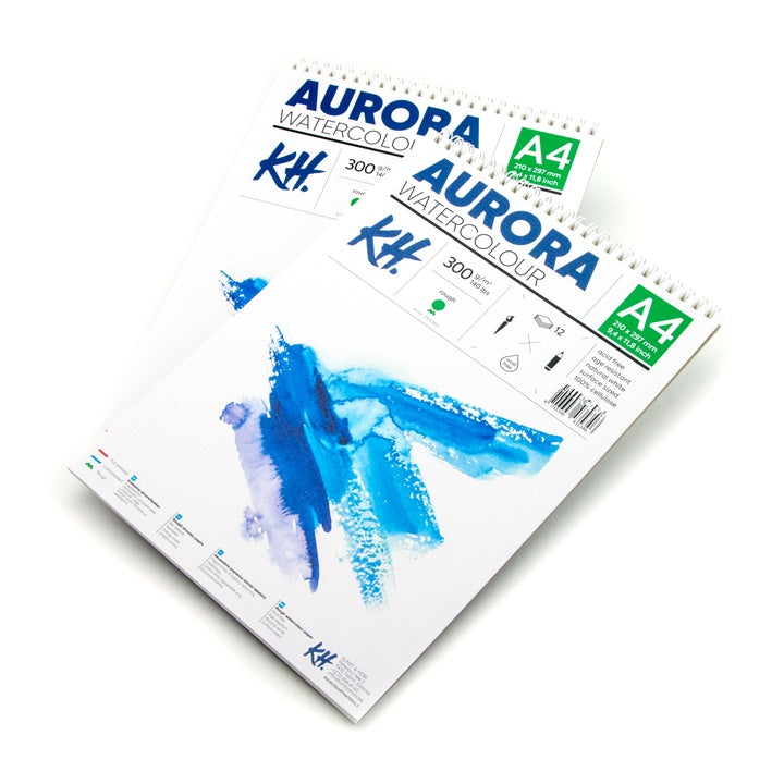 Μπλοκ για χρώματα ακουαρέλας  AURORA rough  με σπιράλ - 12 φύλλα | διάφορες μορφές