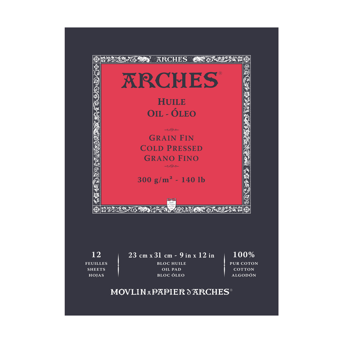 Μπλοκ για ελαιογραφία ARCHES Huile CP 300 g/m² 23 x 31 cm - 12 φύλλα