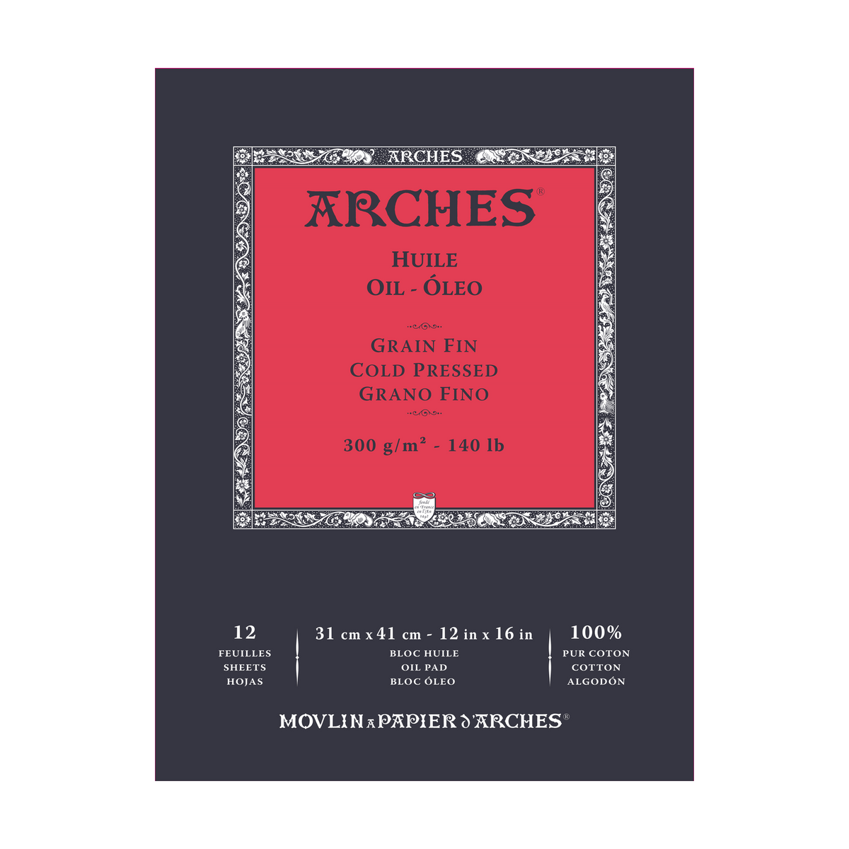 Μπλοκ για ελαιογραφία ARCHES Huile CP 300 g/m² 23 x 31 cm - 12 φύλλα