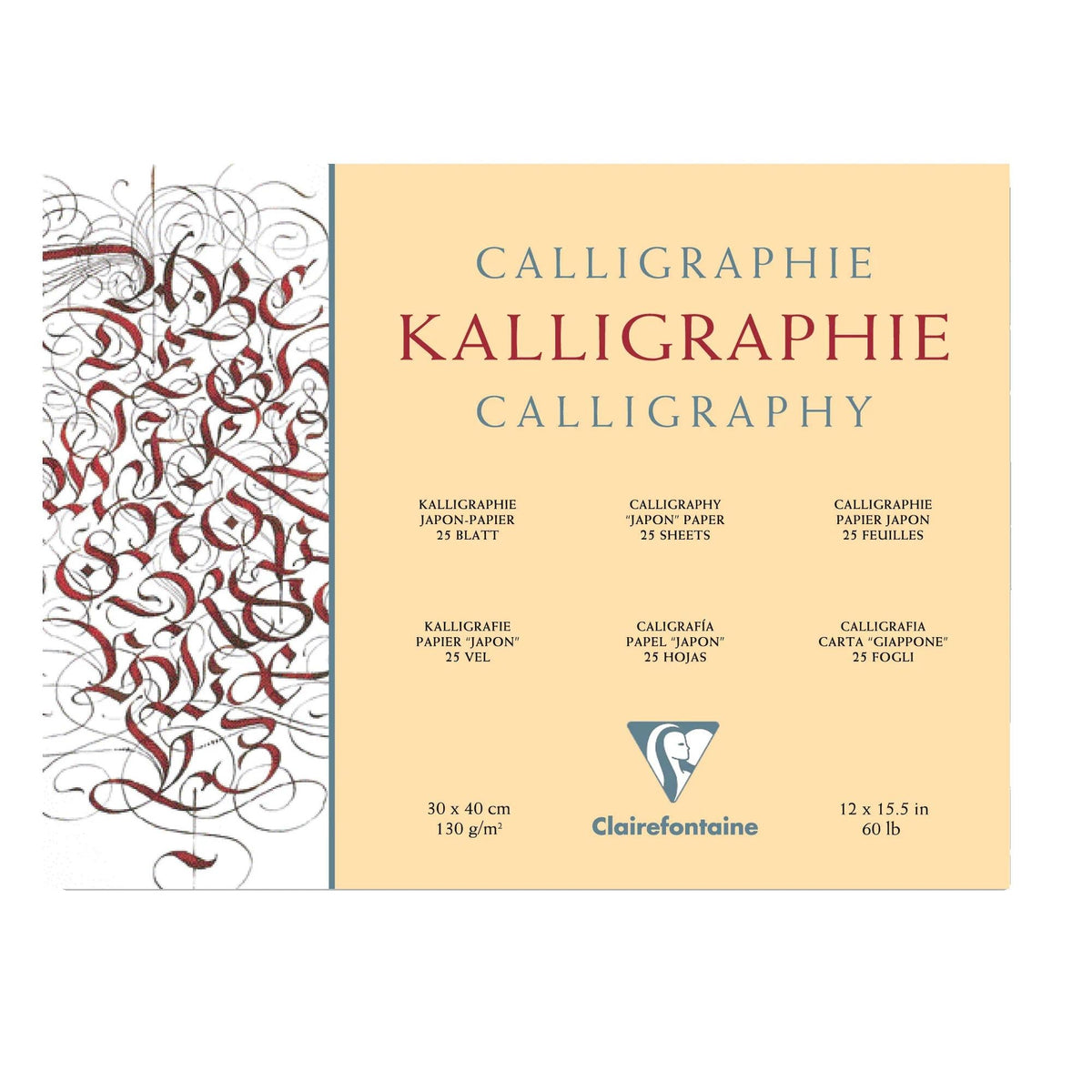 Μπλοκ καλλιγραφίας CLAIREFONTAINE Ivory 130 g 25 φύλλα – 24 x 30 cm