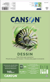Μπλοκ σχεδίου CANSON Dessin A4 160 g - 15 φύλλα