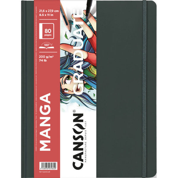 Μπλοκ σχεδίου Canson Graduate Art Book Manga 200 g/m², 80 φύλλα, 21,6 x 27,9 cm, σκληρό εξώφυλλο