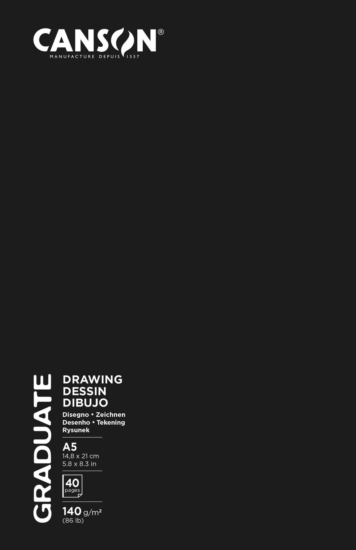 Μπλοκ σχεδίου Canson Graduate Art Book Sketch & Draw 140 g/m², 40 φύλλα, A5, σκληρό εξώφυλλο