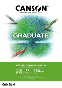 Μπλοκ σχεδίου Canson Graduate λευκό 160 g/m² 30 φύλλα A5 κολλητό