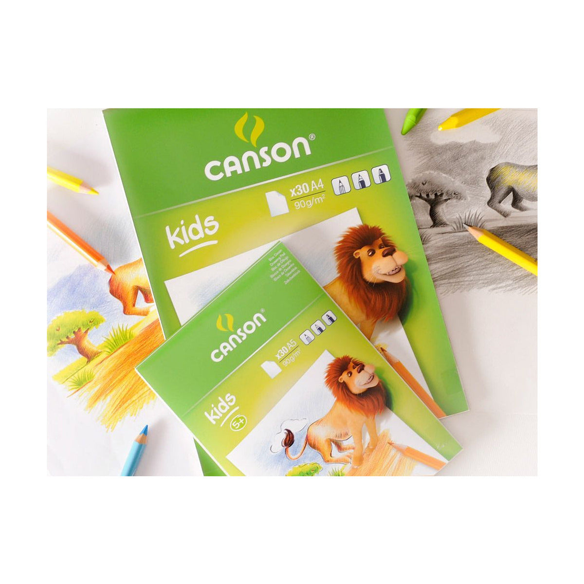 Μπλοκ σχεδίου CANSON Kids 90 g/m² – 30 φύλλα, A5 – A4