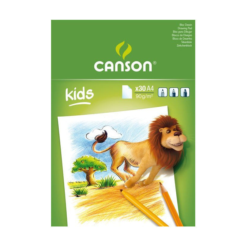 Μπλοκ σχεδίου CANSON Kids 90 g/m² – 30 φύλλα, A5 – A4