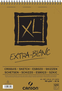 Μπλοκ σχεδίου CANSON XL Extra Blanc 90 g/m² 120 φύλλα A3 με σπιράλ στο πάνω μέρος