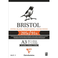 Μπλοκ σχεδίου CLAIREFONTAINE Bristol 205 g/m² A4 – A3 - 20 φύλλα