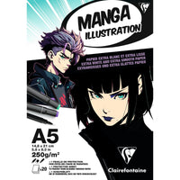 Μπλοκ σχεδίου Clairefontaine Manga Illustration 250 g/m² A5 – A3 - 20 φύλλα