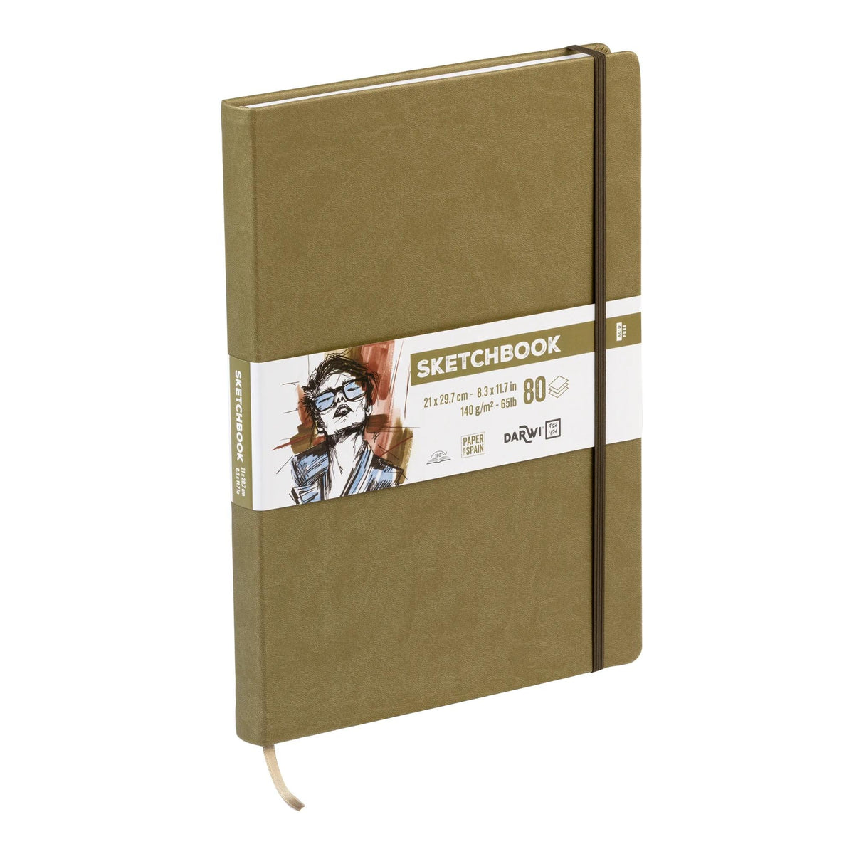 Μπλοκ σχεδίου DARWI Khaki A4, 140 g/m², 80 φύλλα