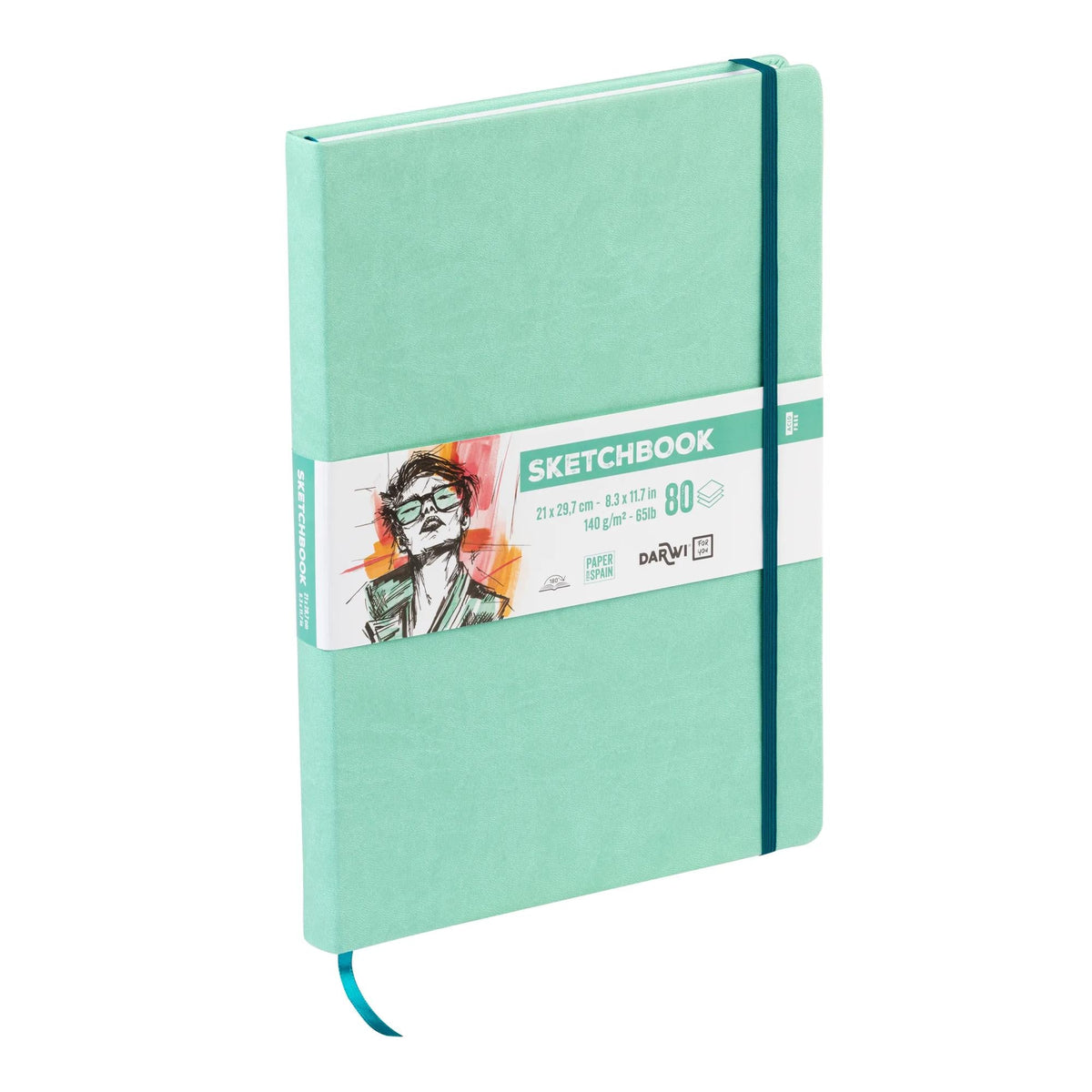 Μπλοκ σχεδίου DARWI Mint Green A4 140 g/m² - 80 φύλλα