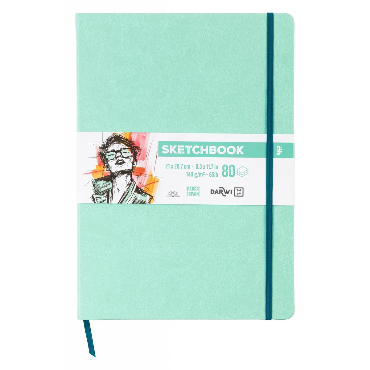 Μπλοκ σχεδίου DARWI Mint Green A4 140 g/m² - 80 φύλλα