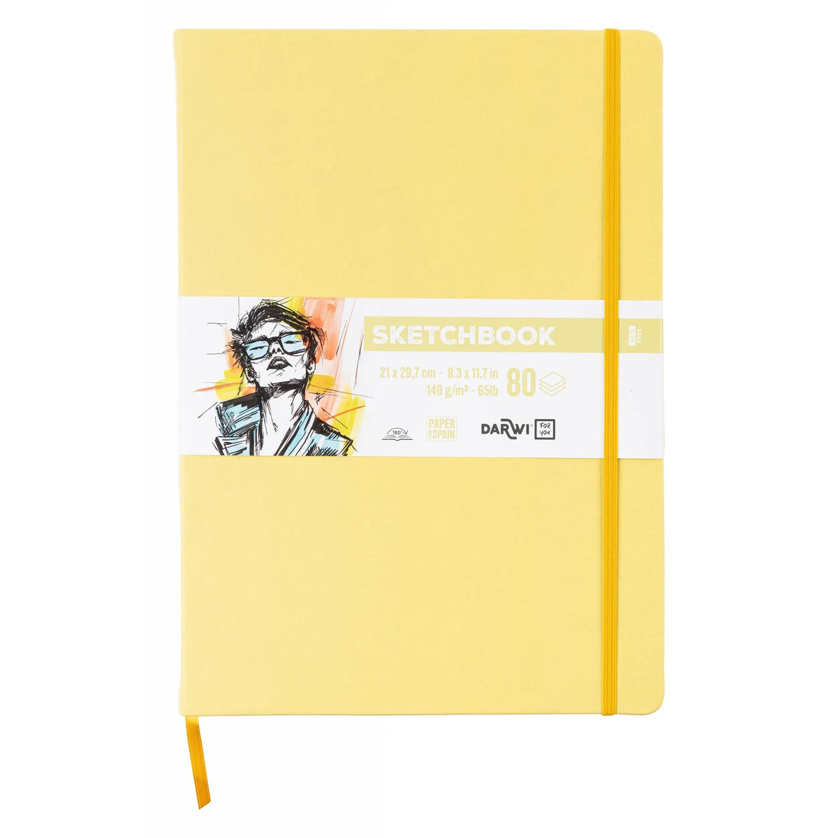 Μπλοκ σχεδίου DARWI Soft Yellow A4 140 g 80 φύλλα