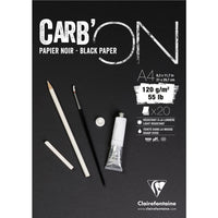 Μπλοκ σχεδίου με μαύρο χαρτί CLAIREFONTAINE Carb'On 120 g/m² – 20 φύλλα