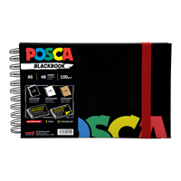 Μπλοκ σχεδίου Posca, μαύρο, A5, μιξ 3 χρωμάτων χαρτιού