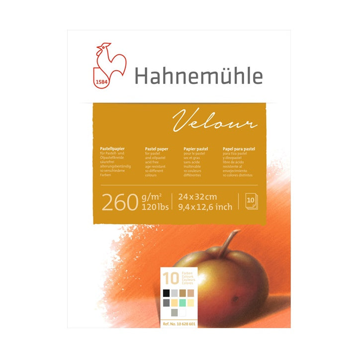 Μπλοκ χρωματιστών χαρτιών για παστέλ HAHNEMÜHLE VELOUR | διαφορετικές διαστάσεις