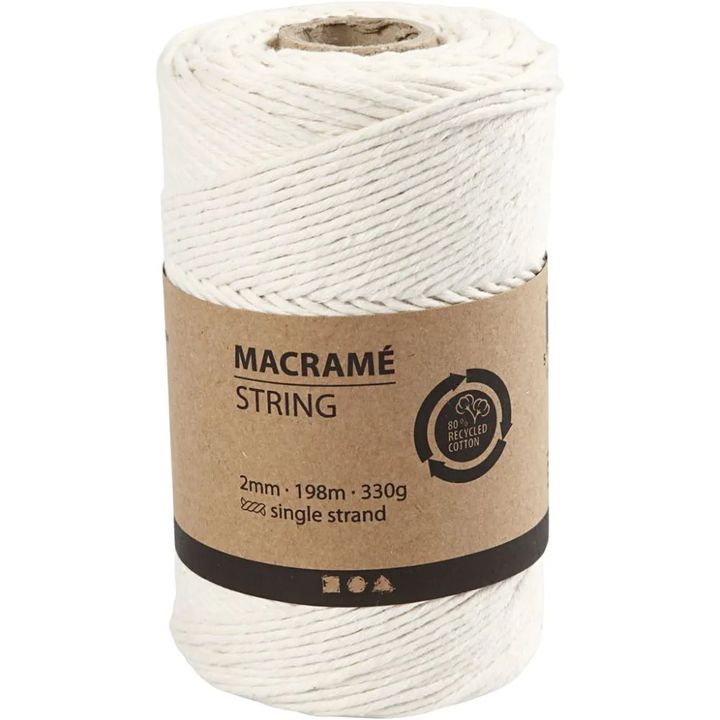 Νήμα macrame 2 mm x 198 m | επιλέξτε χρώμα - Λευκό