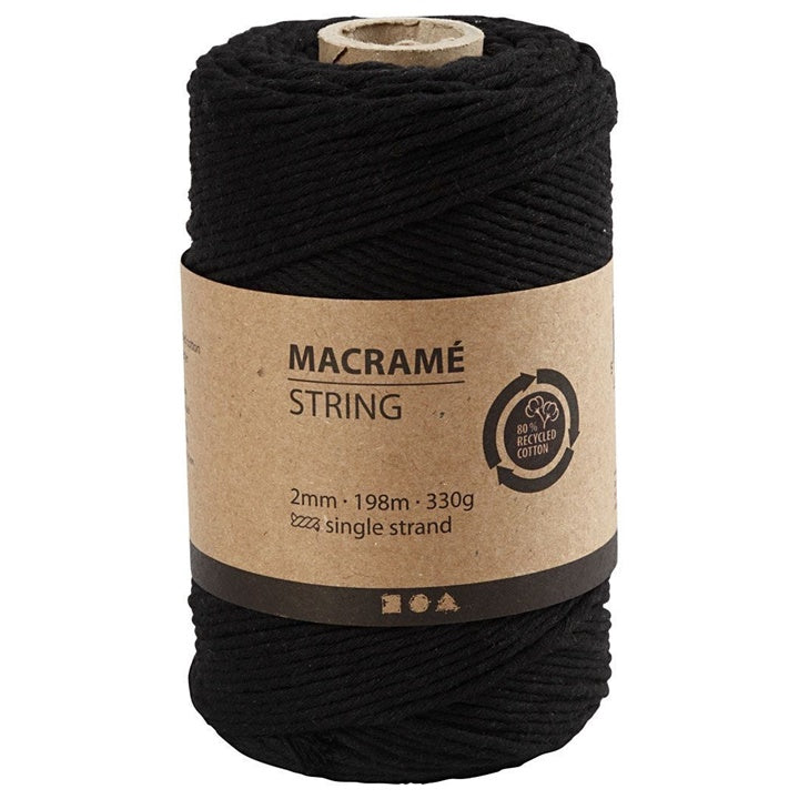Νήμα macrame 2 mm x 198 m | επιλέξτε χρώμα - μαύρο
