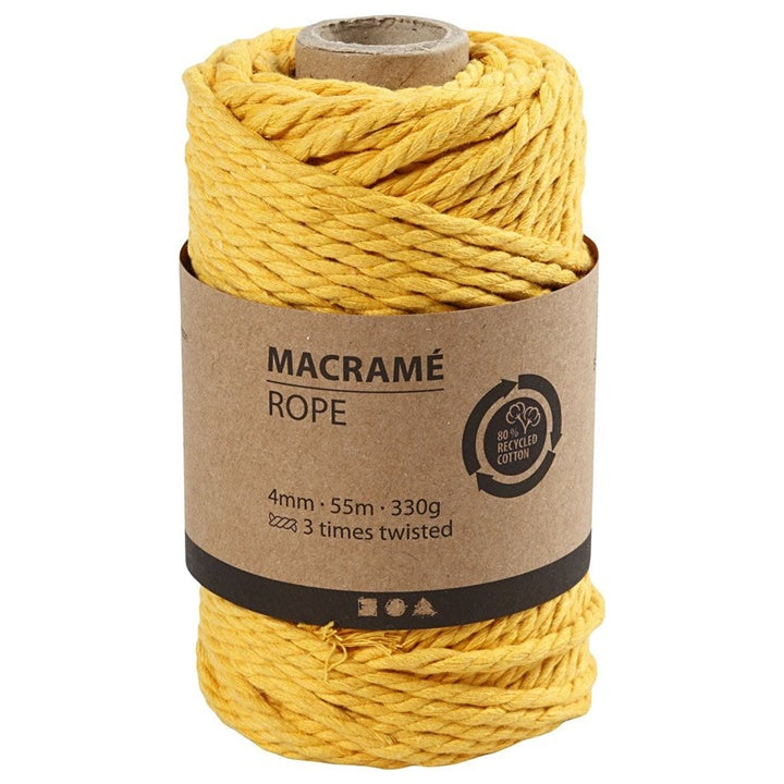 Νήμα macrame 4 mm x 55 m | επιλέξτε χρώμα - κίτρινο