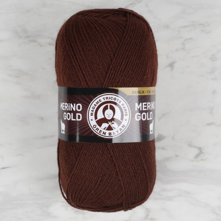 Νήματα πλεξίματος Madame Tricote Paris Merino Gold 100 g | διάφορα χρώματα - σκούρο καφέ