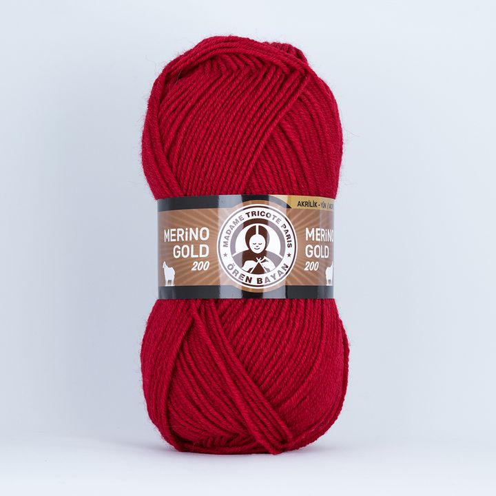 Νήματα πλεξίματος Madame Tricote Paris Merino Gold 200 - 100 g | διάφορα χρώματα - 033 κόκκινο