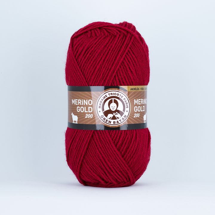 Νήματα πλεξίματος Madame Tricote Paris Merino Gold 200 - 100 g | διάφορα χρώματα - 034 κόκκινο