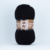Νήματα πλεξίματος Madame Tricote Paris Merino Gold 200 - 100 g | διάφορα χρώματα - 999 μαύρο