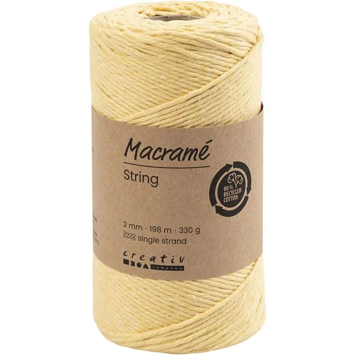 Νήμα macrame 2 mm x 198 m – Ανοιχτό Κίτρινο