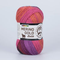 Νήμα πλεξίματος Merino Gold Batik, ζωντανές αποχρώσεις