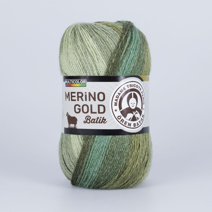Νήμα πλεξίματος Merino Gold Batik, πολύχρωμο μαλλί 100g