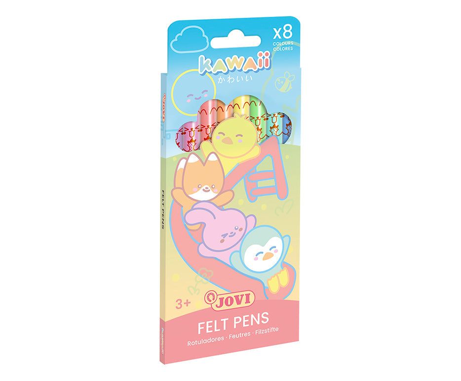 Παιδικοί μαρκαδόροι JOVI Kawaii / σετ 8 τεμ. - 3 mm