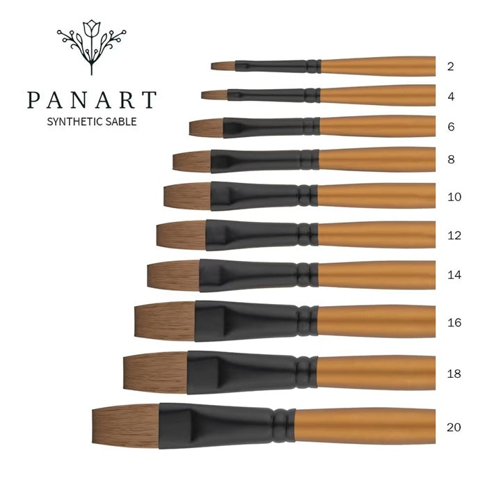 PanArt 1121 - Επίπεδη βούρτσα ακουαρέλας | Διάφορα μεγέθη