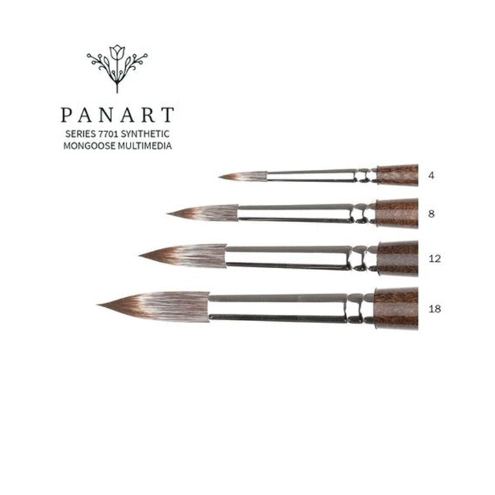 PanArt 7701 Στρογγυλή βούρτσα - Συνθετικές τρίχες Mongoose | Διάφορα μεγέθη