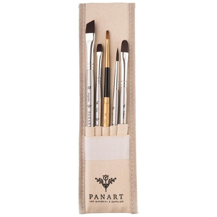 PanArt ATL-02 Σετ 5 πινέλων σε βαμβακερή θήκη