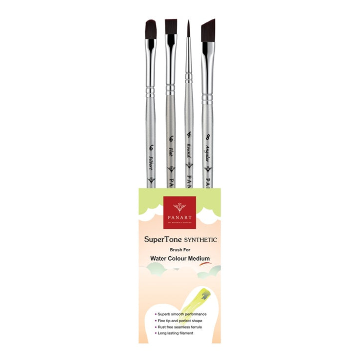 PanArt SuperTone Watercolor Σετ συνθετικών πινέλων, 4 τεμάχια