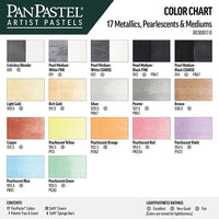 PanPastel Σετ μεταλλικών και μαργαριταρένιων παστέλ με χρυσά μέσα - 17 τεμάχια
