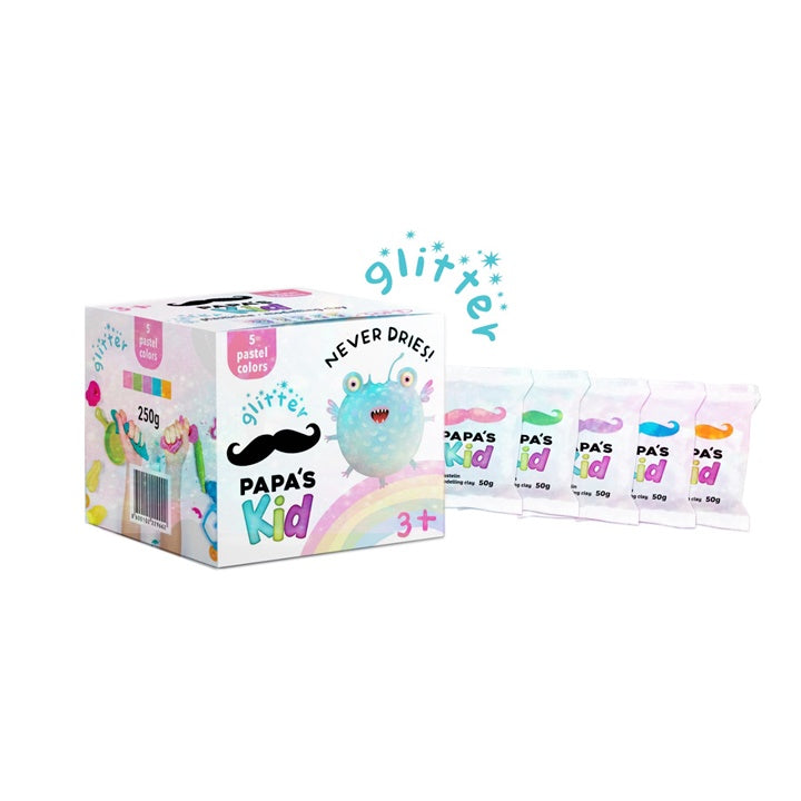 Papa's Kid Παστέλ και Glitter Clay Set για παιδιά