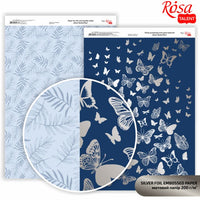 Πεταλούδες A4 χαρτιά scrapbooking – ασημένιες πεταλούδες