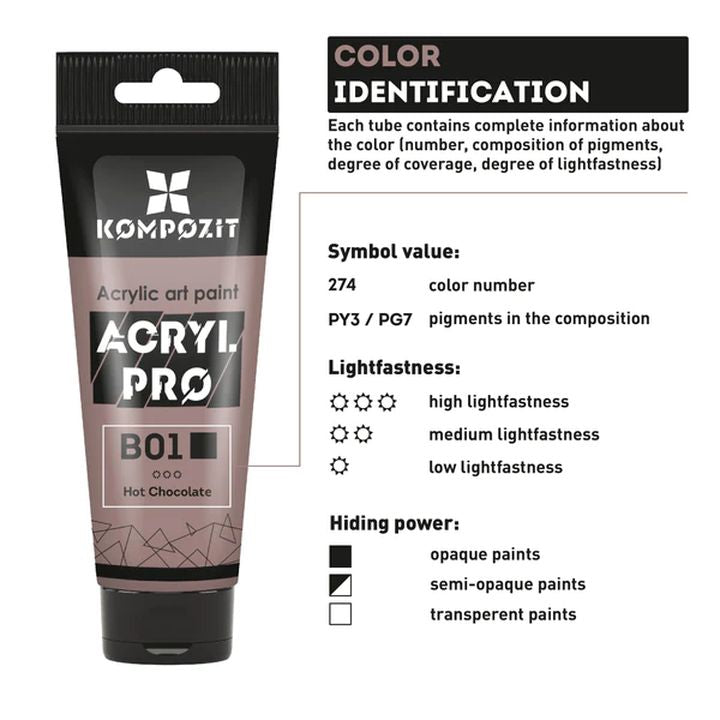 Παστέλ ακρυλικό χρώμα ACRYL PRO ART Composite 75 ml  | διαφορετικές αποχρώσεις