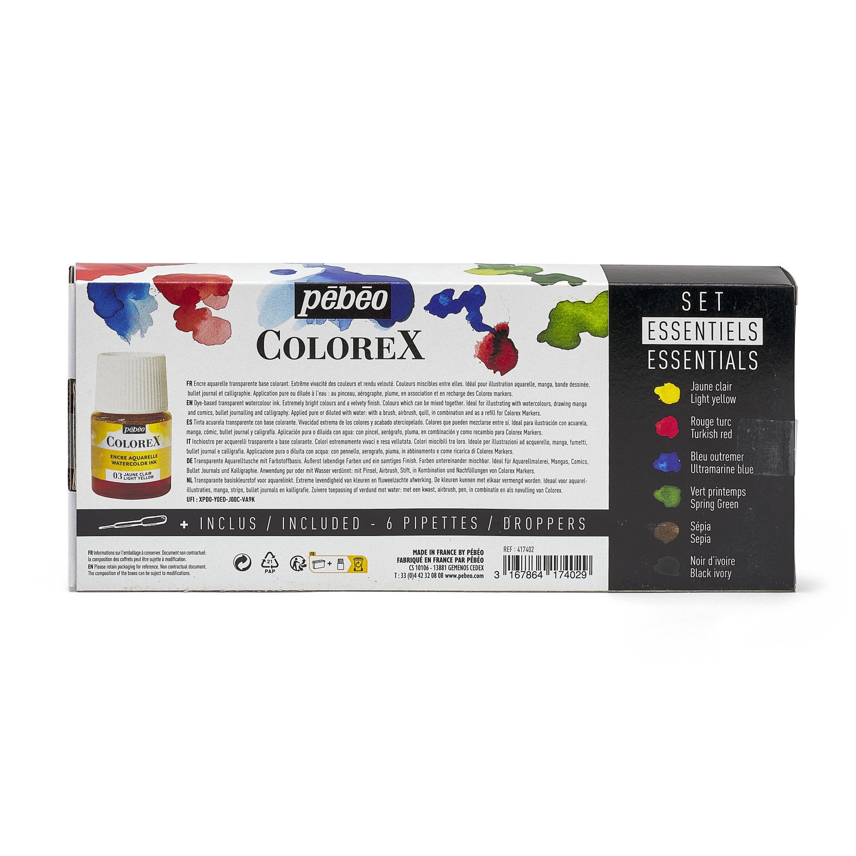 Pebeo Colorex σετ ακουαρέλας 6 x 20 ml