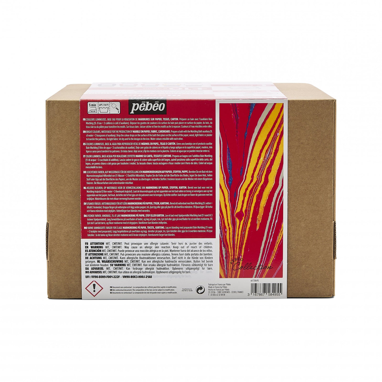 Pebeo Marbling σετ χρωμάτων μαρμαρογραφίας 10 x 45 ml
