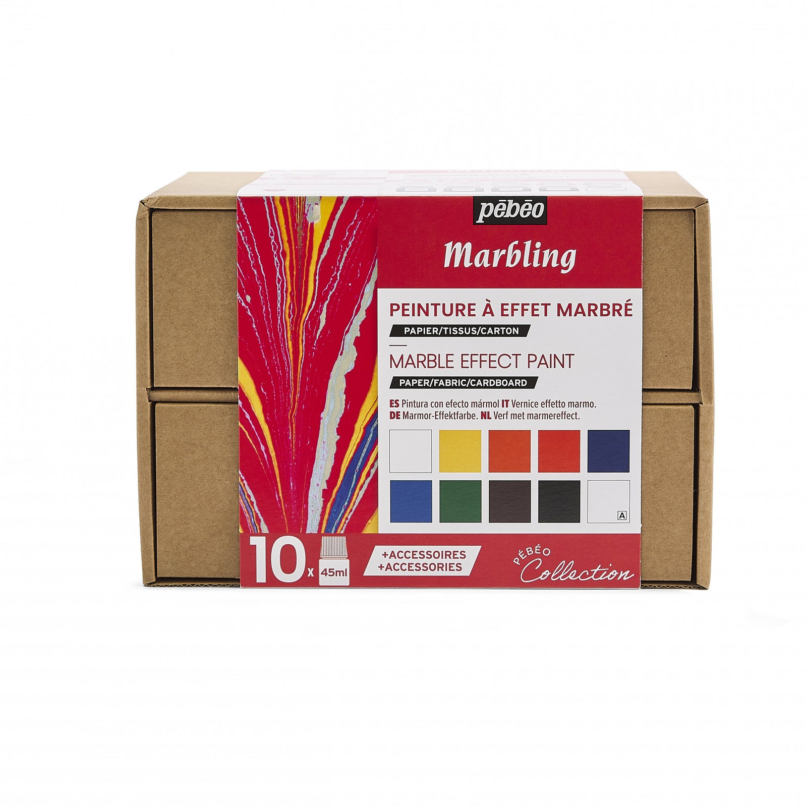 Pebeo Marbling σετ χρωμάτων μαρμαρογραφίας 10 x 45 ml