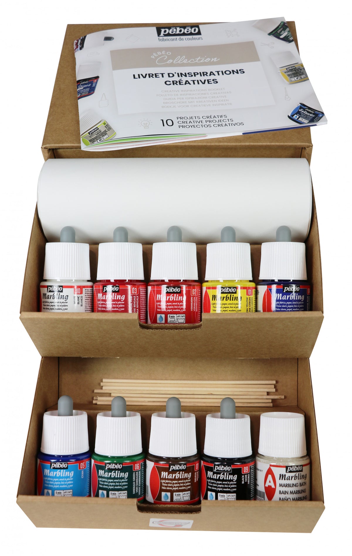 Pebeo Marbling σετ χρωμάτων μαρμαρογραφίας 10 x 45 ml