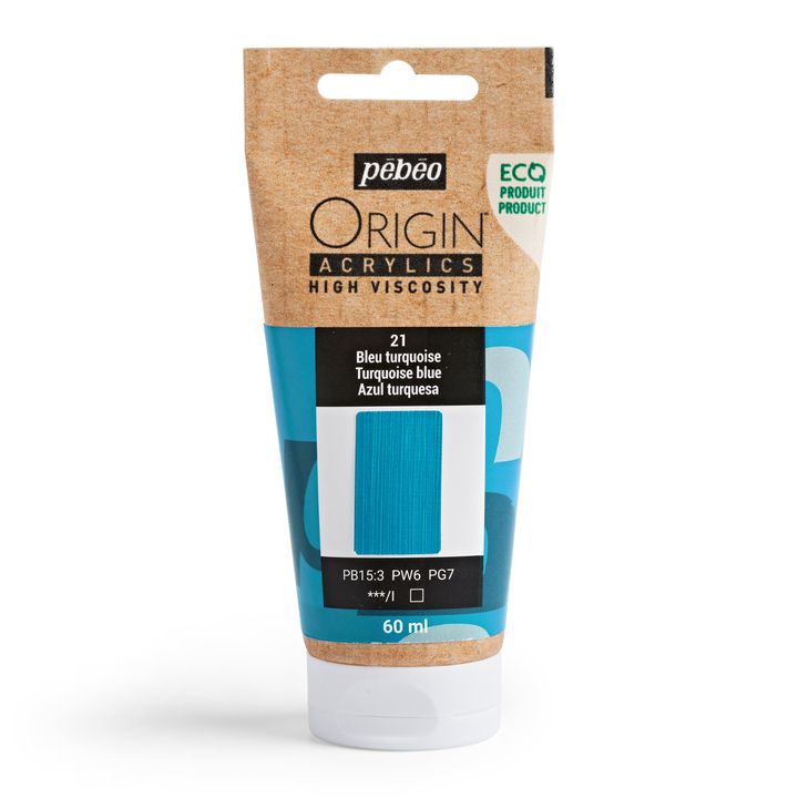 Pebeo ORIGIN Ακρυλικό χρώμα 60 ml | Διάφορες αποχρώσεις - Τυρκουάζ Μπλε