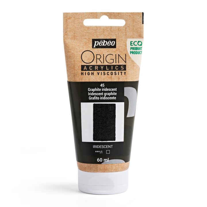 Pebeo ORIGIN Ακρυλικό χρώμα 60 ml | Διάφορες αποχρώσεις - Ιριδίζων γραφίτης