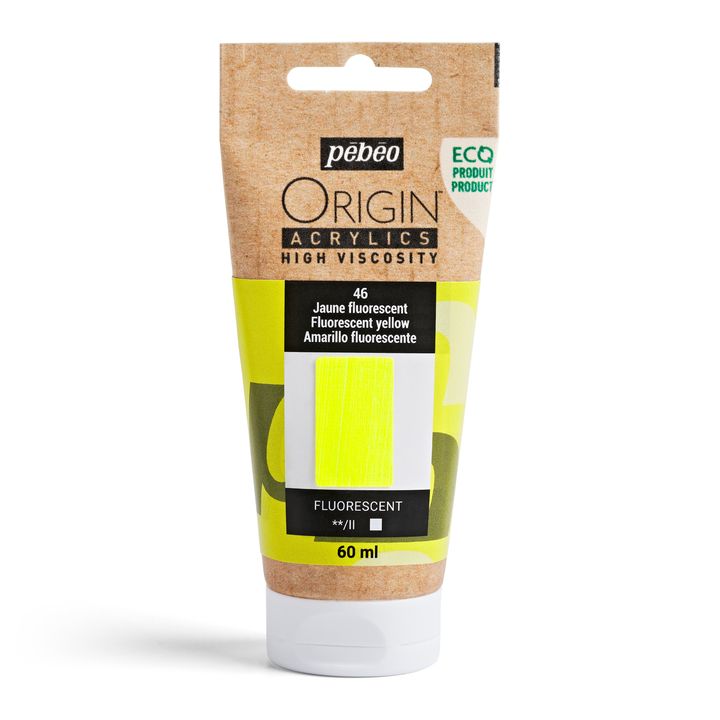 Pebeo ORIGIN Ακρυλικό χρώμα 60 ml | Διάφορες αποχρώσεις - Φωσφοριζέ Κίτρινο